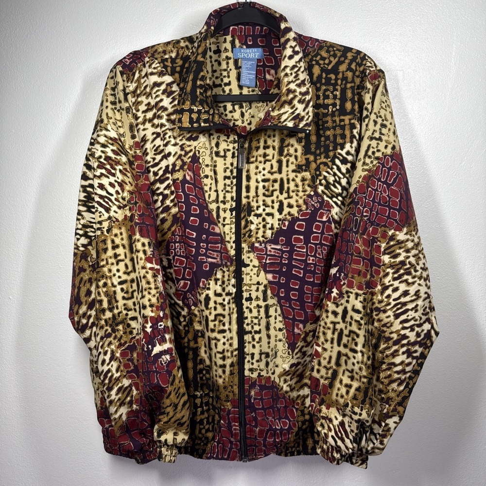Koret Sport Women Zip Lightweight Windbreaker Jacket in Abstract Size Large - Picture 3 of 7